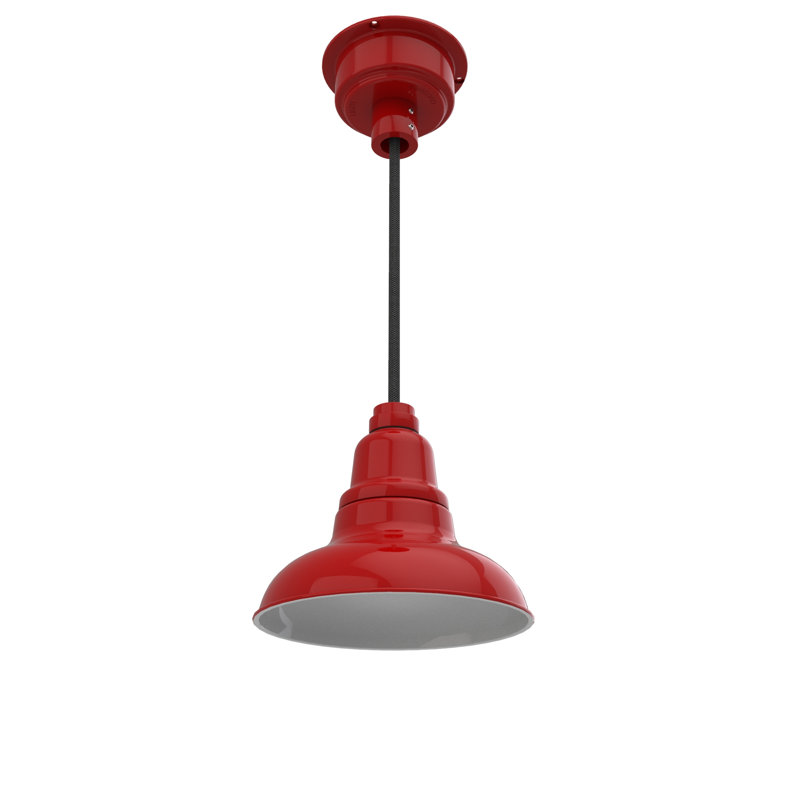 Luminaire suspendu en dôme à 1 lumière Idella, H 9 po x l 8 po x P 8 po, Rouge cerise