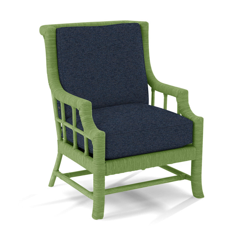 Fauteuil Lafayette, Bleu marine de base; 0317-61, Tonneau vieilli