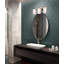 Hommy 23 po Meuble-lavabo 3 lumières or avec abat-jour en verre nervuré blanc