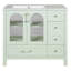 36 armoires de rangement pour salle de bain avec texture gaufrée, quatre tiroirs, deux portes en verre, double espace, couleur turquoise fraîche, poignées modernes, conception de rails coulissants lisses, rangement, revêtement, calme et doux