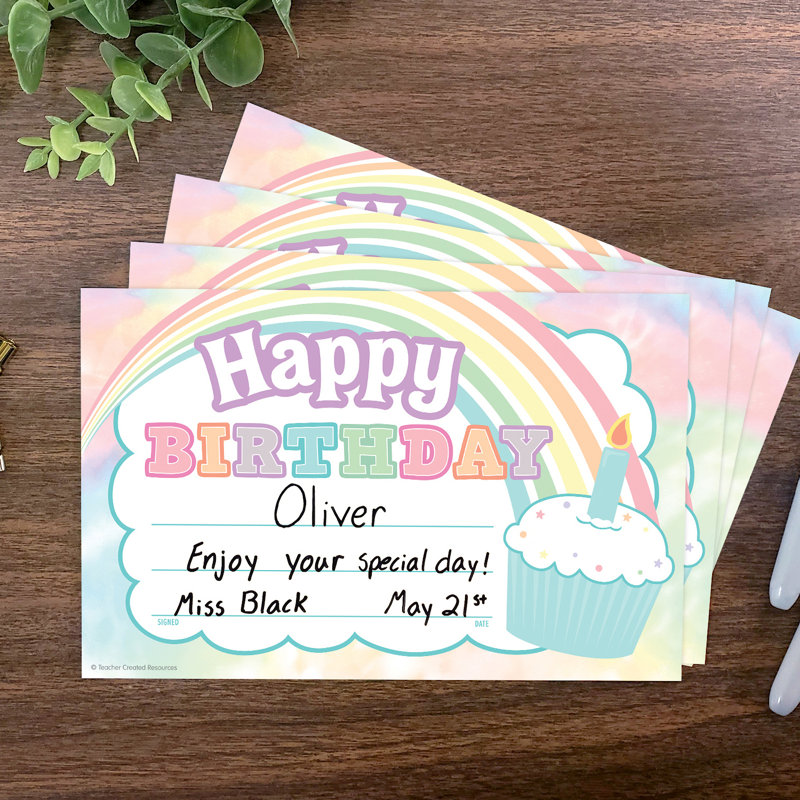 «Teacher créé ressources» Pastel Pop Happy Birthday