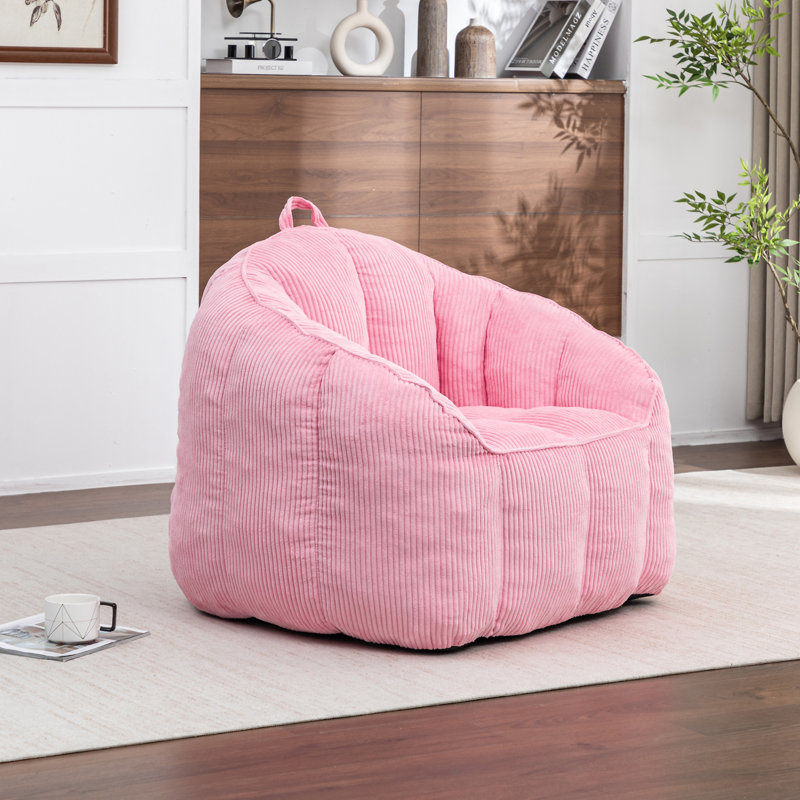 Fauteuil à billes Giant, Velours côtelé rose