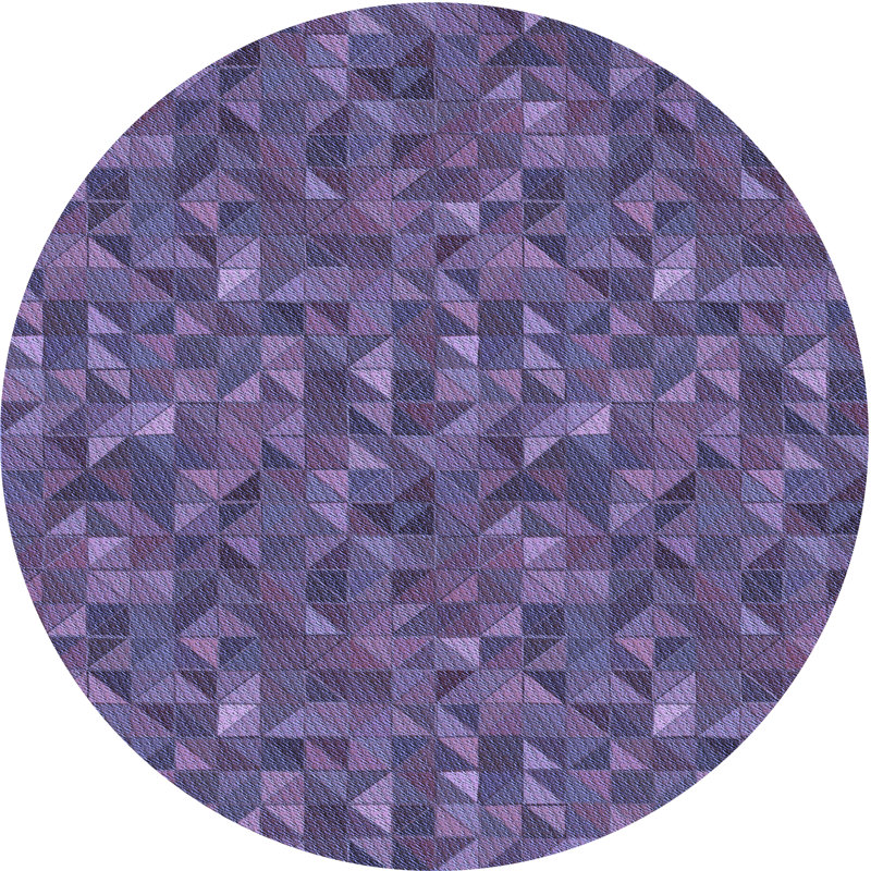 Performance Wool Geometric Indoor Rug, Round 5'