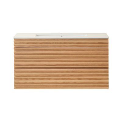 Vienna Conllection- Silk Mist Wall-Mounted Single Basin Bathroom Cabinet with Carrara artificial marble top