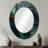 Gold And Green Abstract Marble Design III - Abstract Oval Decorative Mirror On Metal-1505595451