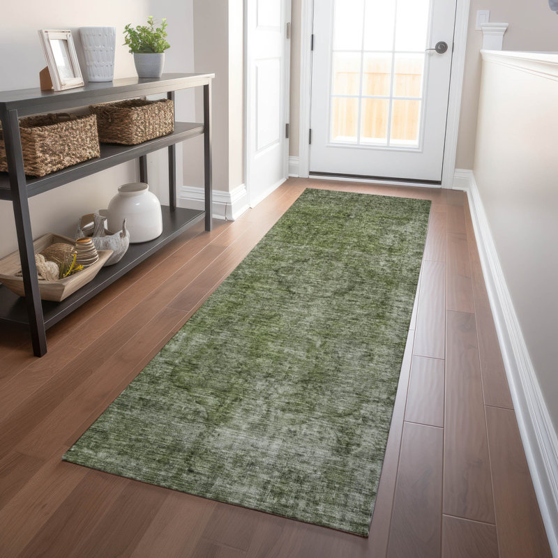 Tapis intérieur / extérieur vert Emberith, 2'3" x 7'6"