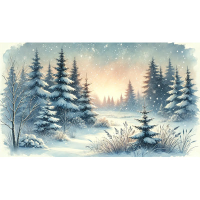 Winter's Whisper: Dawn Snowscape Canvas Print