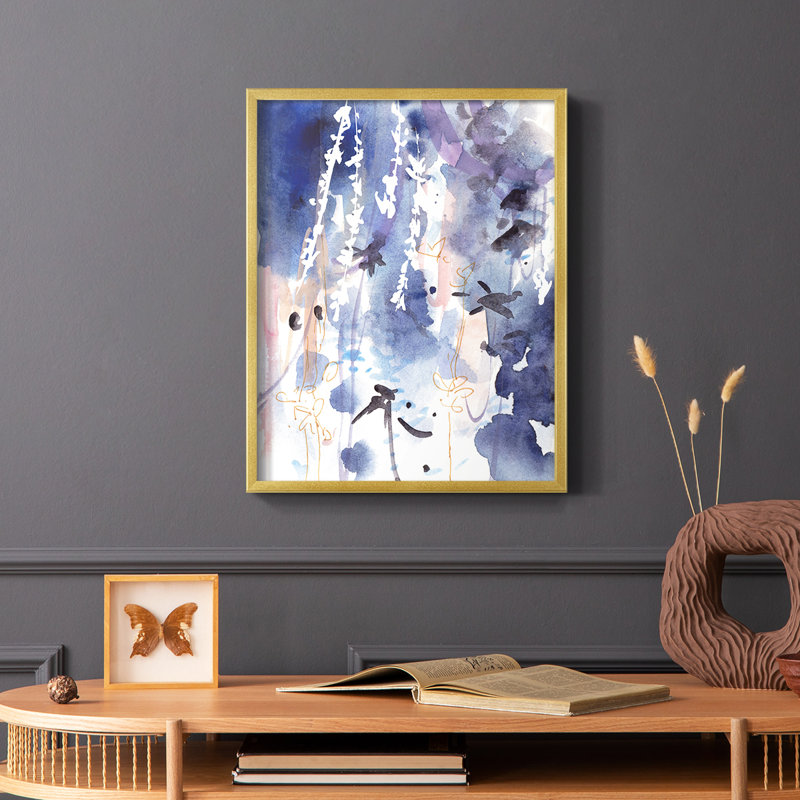 Late Night Breeze I Framed Print - Solid Wood, Gold , 20" H x 16" W