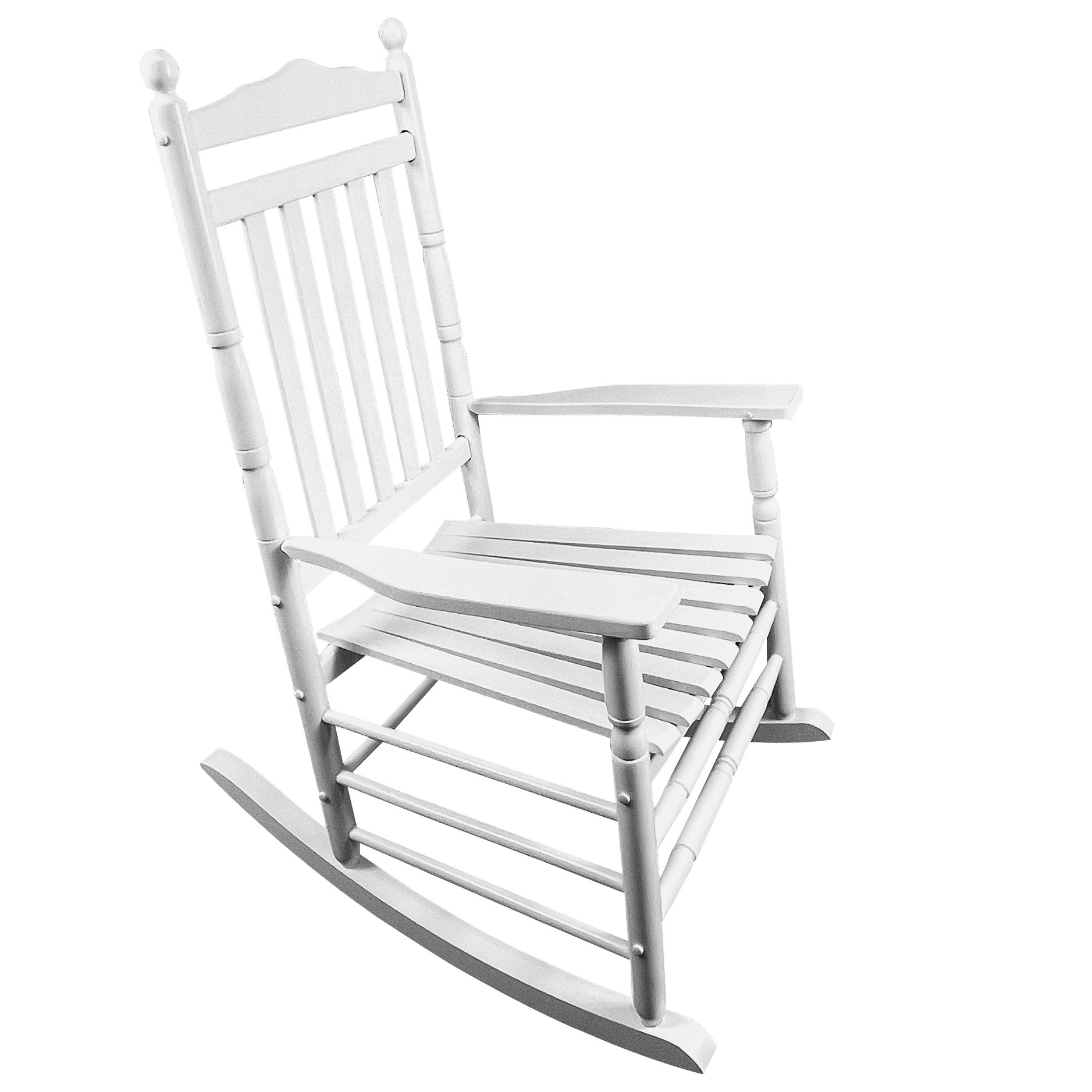 August Grove Balcony Porch Rocking Chair For Adults - White Solid Wood ...