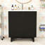 Meuble-lavabo simple autoportant en bois moderne avec portes à fermeture en douceur et lavabo en résine-1848250182