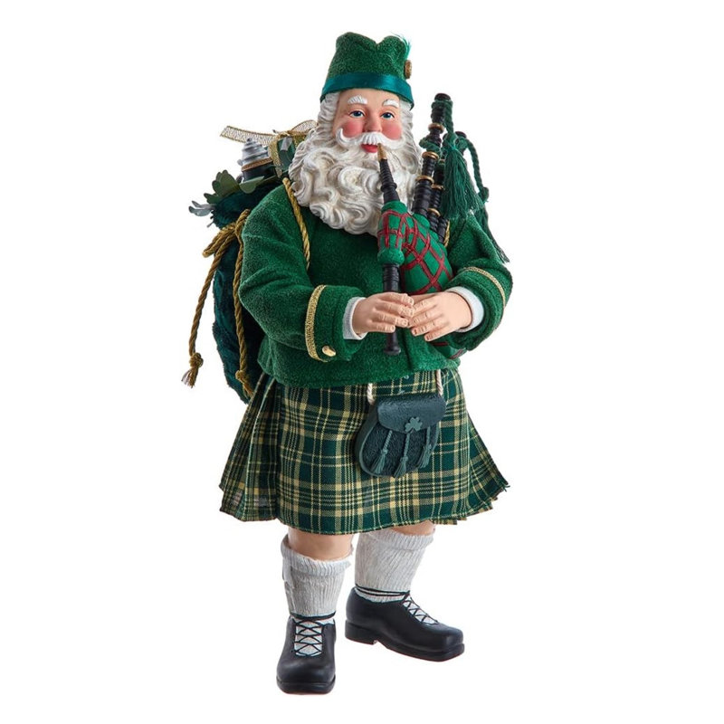 Figurine de Noël musicale irlandaise Kurt Adler Fabriche, 10,5 po