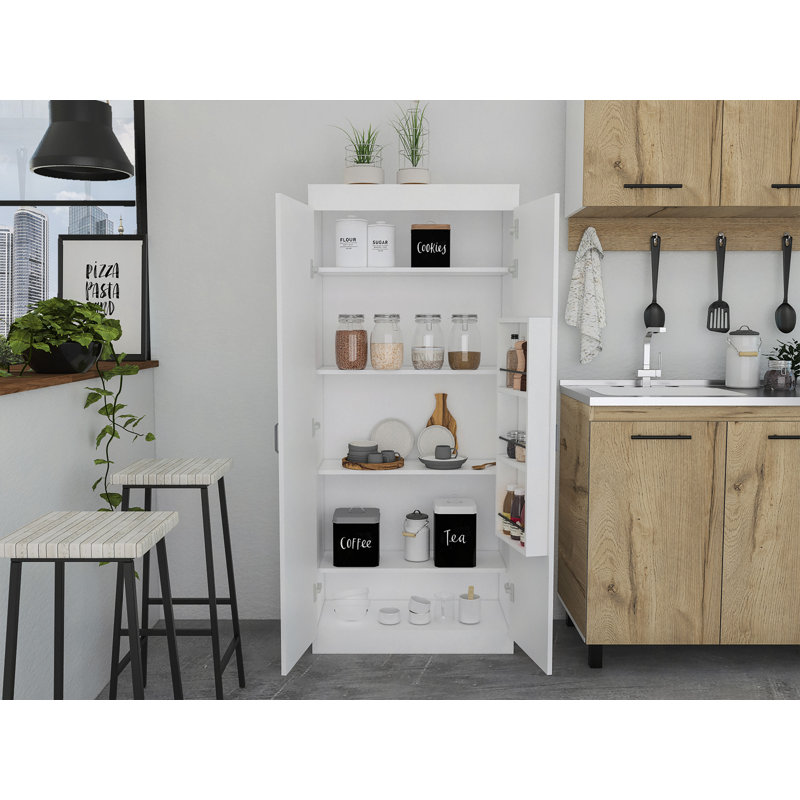 Pantry Cabinet, Double Door,Five Shelves