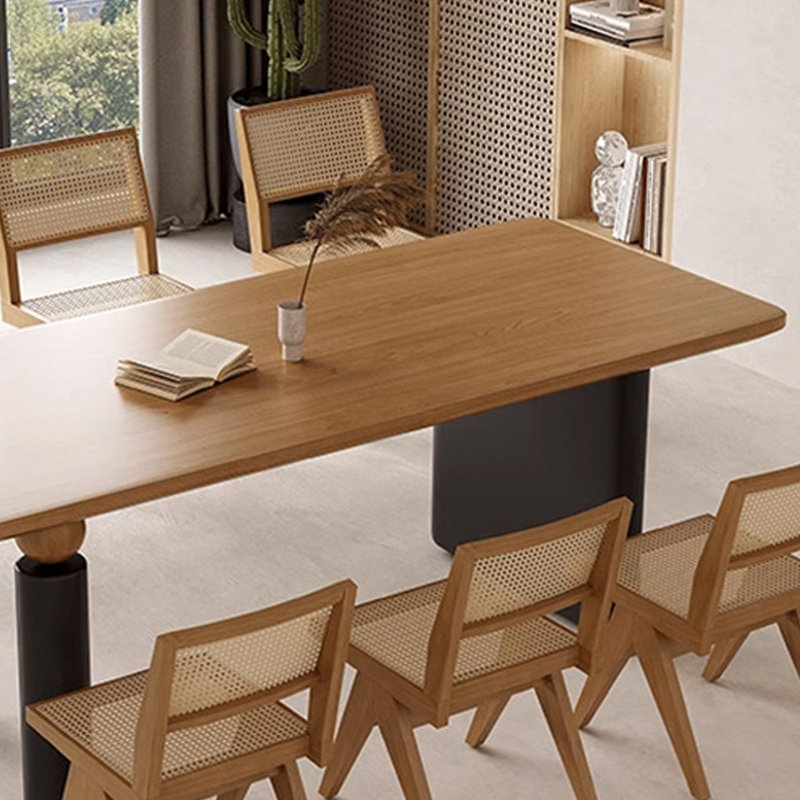 Eashaan Pine Solid Wood Dining Table, Black, 31.5" W x 70.87" L