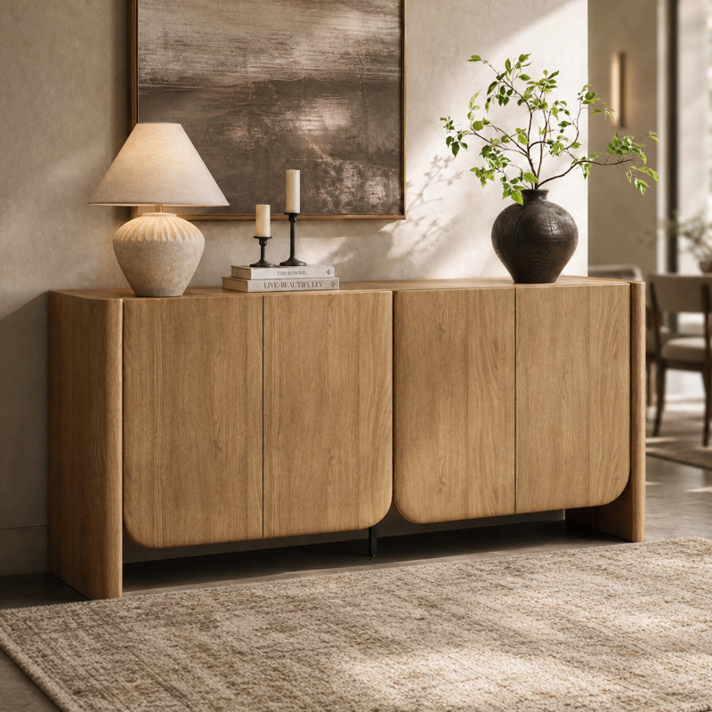 Armoire de buffet 69,7 "avec 4 portes, buffet moderne