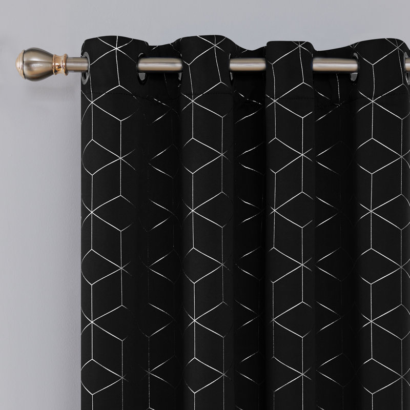 Deconovo Silver Diamond Pattern Curtain Pair, 52" W x 95" L, Coral Pink