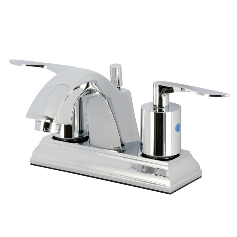 Robinet de salle de bain central avec ensemble de bonde Serena, Chrome poli