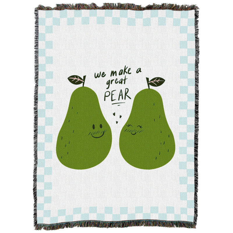 Jeté en coton Pure Country Weavers Make A Great Pear Tapisserie - fabriqué aux États-Unis (62 x 82), L 82 po x l 62 po
