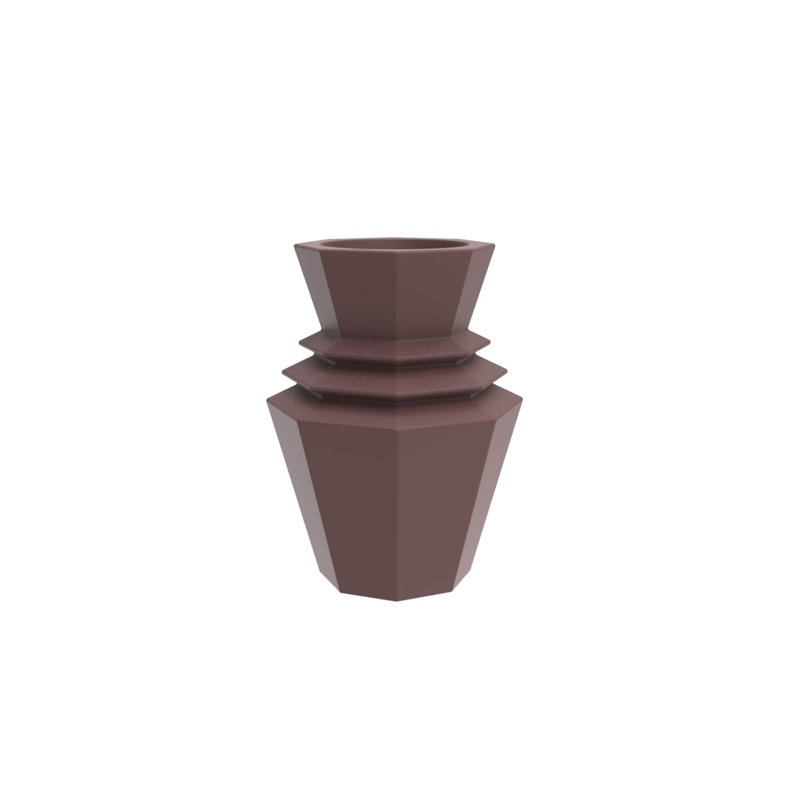 Origami - Hinoki Planter, 47.25" H x 29.75" W x 29.75" D, Garnet