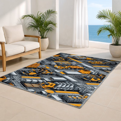 Tapis intérieur et extérieur gris Transport