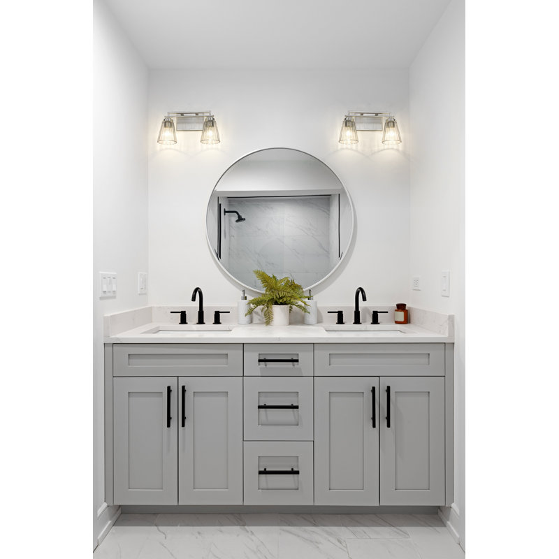 Éclairage pour meuble-lavabo 2 lumières Tuleta, Nickel brossé