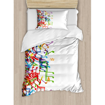Tracie White/Red/Green Microfibre 350 TC Modern & Contemporary Duvet Cover Set