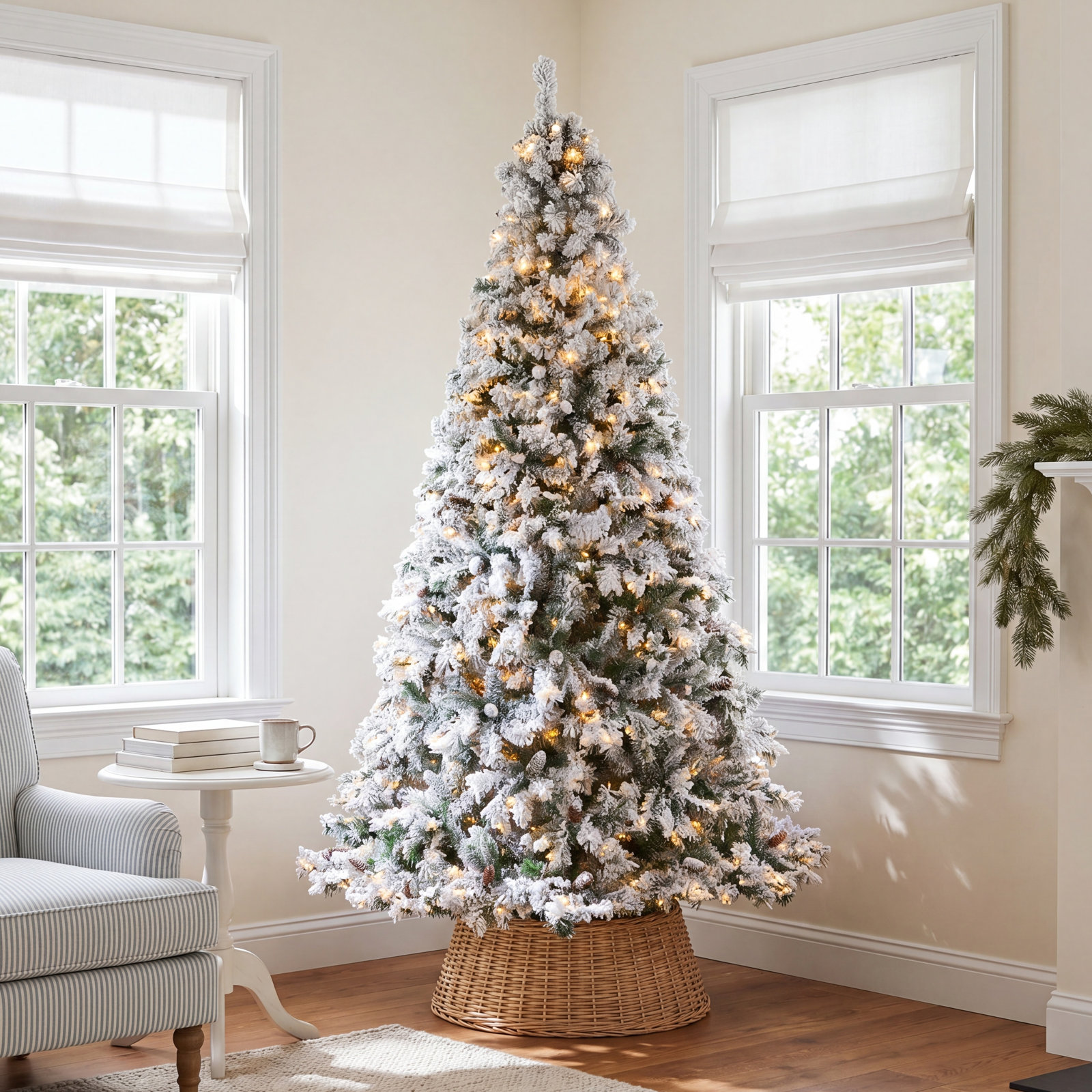 Lighted Artificial Christmas Tree, 9' H