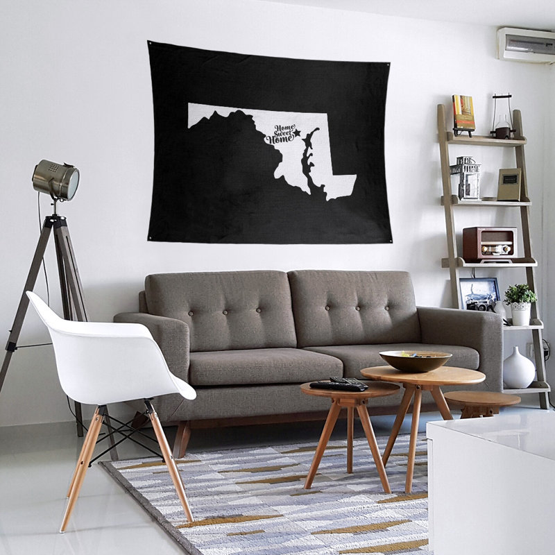 Tapisserie Home Sweet Baltimore, H 27,5 po x l 37,5 po, Noir