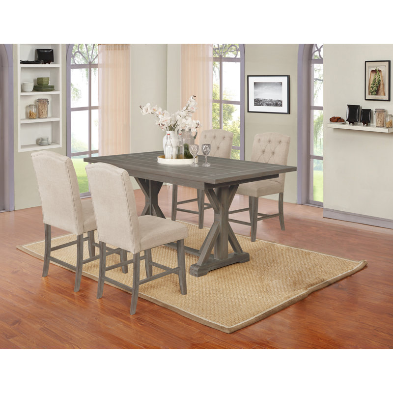 Ensemble de salle à manger 5 pièces Tyrinia, Beige, H 36 po x L 72 po x l 40 po