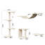 Meuble pour chat 4 pièces avec tablettes, pont, marches et arbre en corde, fabrication de panneaux de particules, configuration verticale peu encombrante, bricolage réglable pour la peau des chats, conception à plusieurs niveaux, assemblage facile-488642443
