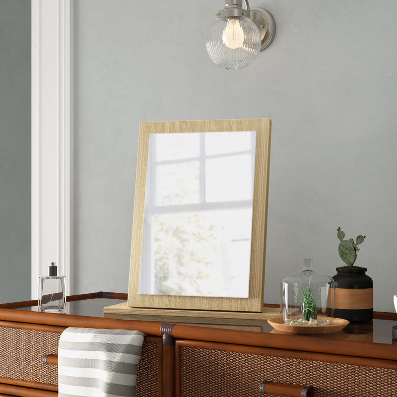 Fully Assembled Grety Dresser Mirror, Oak