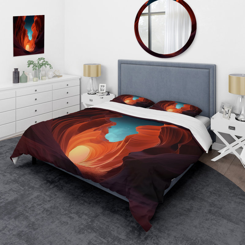 Ensemble de housse de couette Magical Lower Canyon II - Canyon & Desert, Housse de couette pour grand lit et 2 taies décor