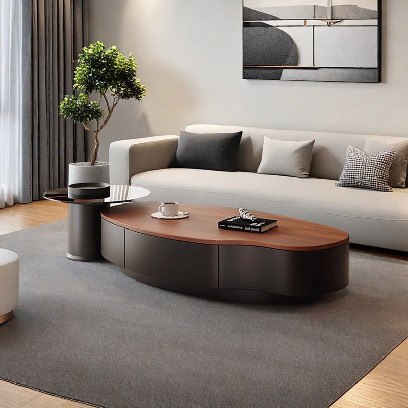 Table basse Minimalist, H 12,99 po x L 47,24 po x l 23,62 po, Noir, noir, noir, noir