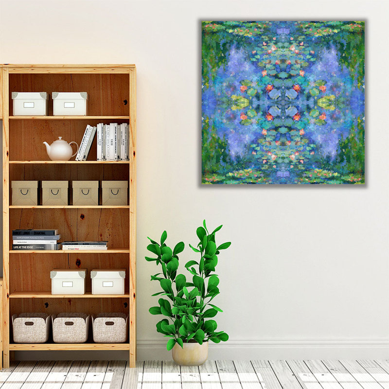 «Kaleidoscopic Water Lillies III», reproduction d'art sur toile, H 24 po x l 24 po