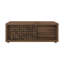 Table basse avec porte coulissante en noyer moderne 39,4 po Adonia