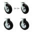 8 Inch  Pneumatic Wheel Caster Set 2 Swivel with Swivel Locks and 2 Rigid/SCC-100S280-PNB-BSL-2-R-2