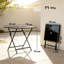 Square Metal Folding Outdoor Dining Table With Umbrella Hole , 70cm cm W 70cm cm D