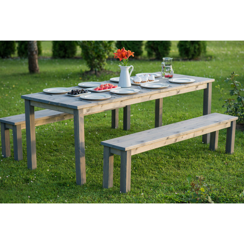 8 - Person Wood Patio Dining Set with Rectangular Table
