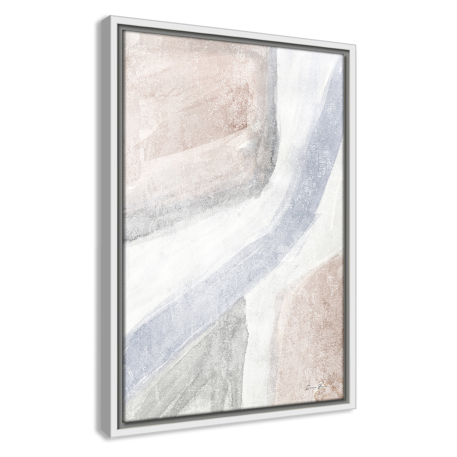 Helmsford "Soften 1" Painting, 19.5" H x 13.5" W x 2" D, White
