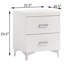 Table de chevet blanche avec deux tiroirs fonctionnels - Style classique et fonction de glissement en métal lisse pour glissières centrales de chambre à coucher 2 po