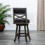 Tabouret de salle à manger pivotant en tissu gris anthracite patiné de 30 po - gris