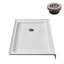 Base de douche 48 po x 32 po en alcôve en acrylique blanc brillant avec bonde droite, bonde incluse-115183298