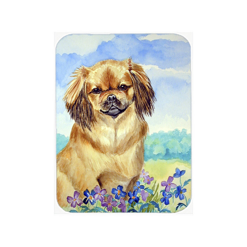 Planche à découper en verre trésors caroline Tibetan Spaniel