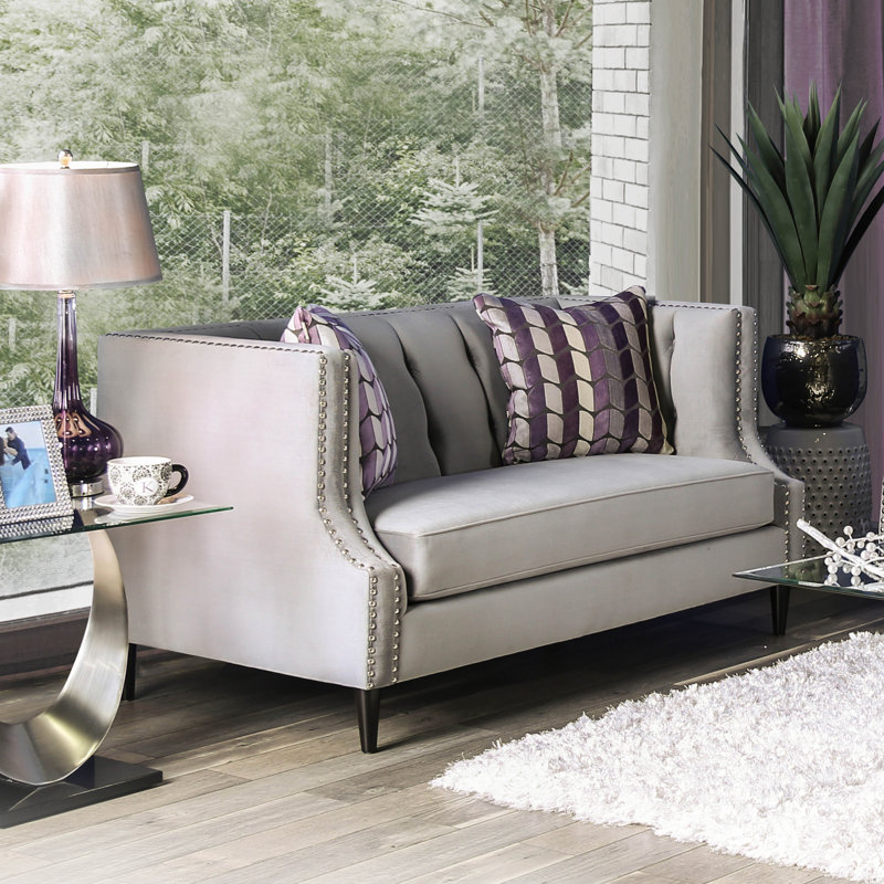 Mylor Upholstered 63'' Loveseat, Gray
