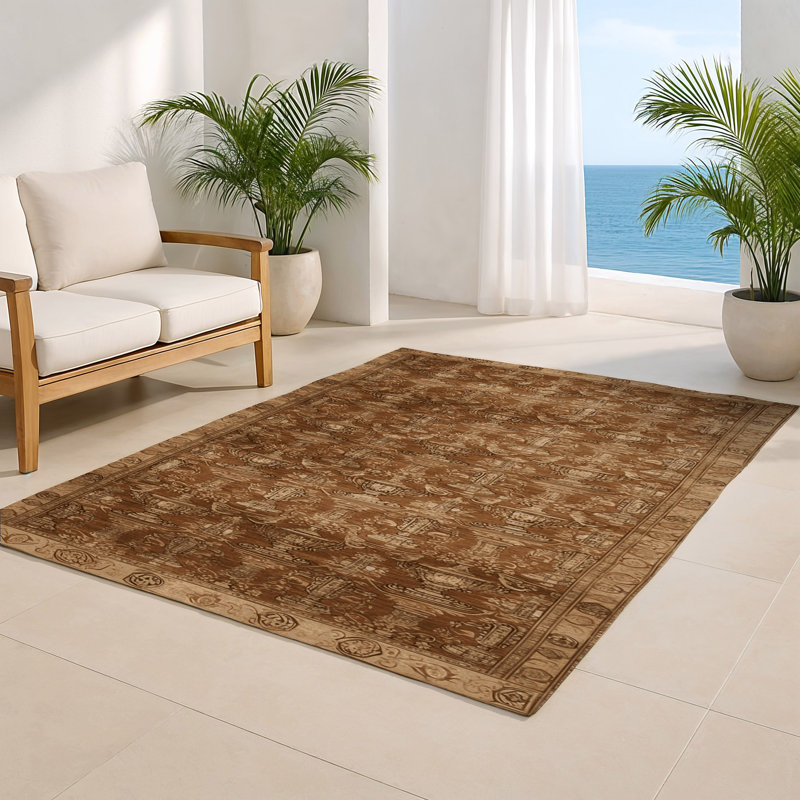 Tapis d'intérieur et d'extérieur brun français, Rectangulaire 2 pi x 3 pi