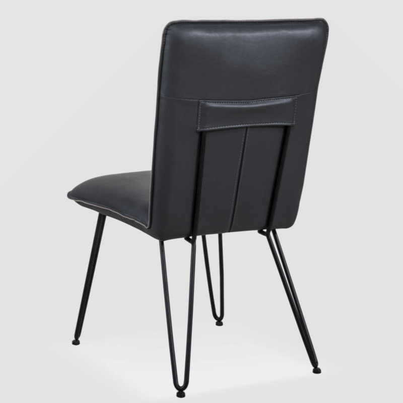 Chaise d'appoint Caydee, Cuir noir