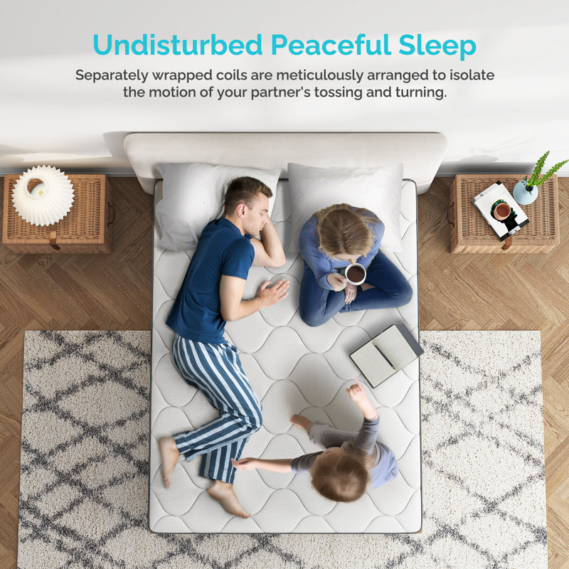 Hybrid Memory Foam Mattress With Fiberglass Free For Cooler Sleep Supportive & Pressure Relief, Medium Firm, 14", King