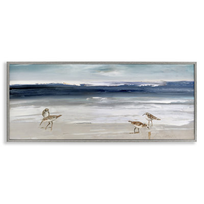 " Sandpipers Grazing Sea Shore " by Sally Swatland