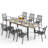 Rectangle Outdoor Patio Dining Set Wooden-look Expandable Heavy Duty Metal Table With Stackable Chairs-98983021