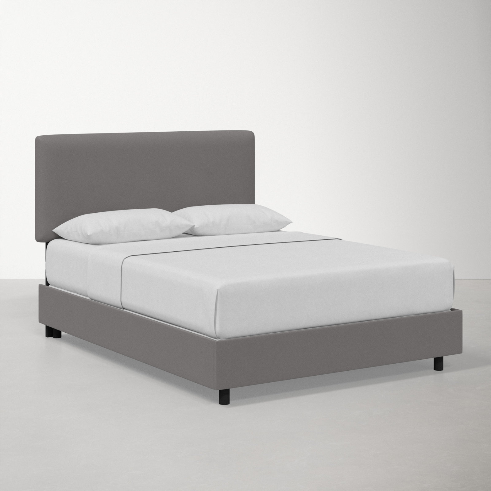 Pyburn Platform Bed, Queen, Classic Otter Performance Velvet