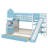Castle Design Bunk Bed With 2 Drawers, 3 Shelves And Slide-2083835881-2083835885